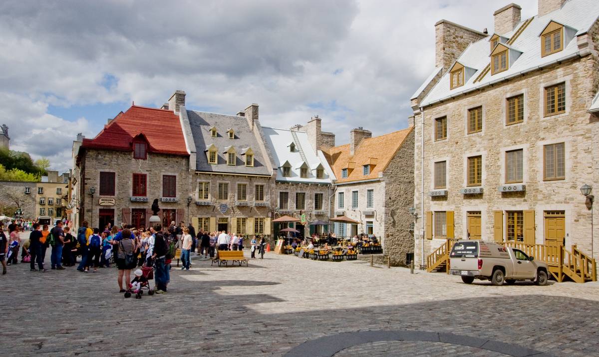 Place Royale, a square surrounded by the largest surviving ensemble of 17th and 18th century buildings in North America