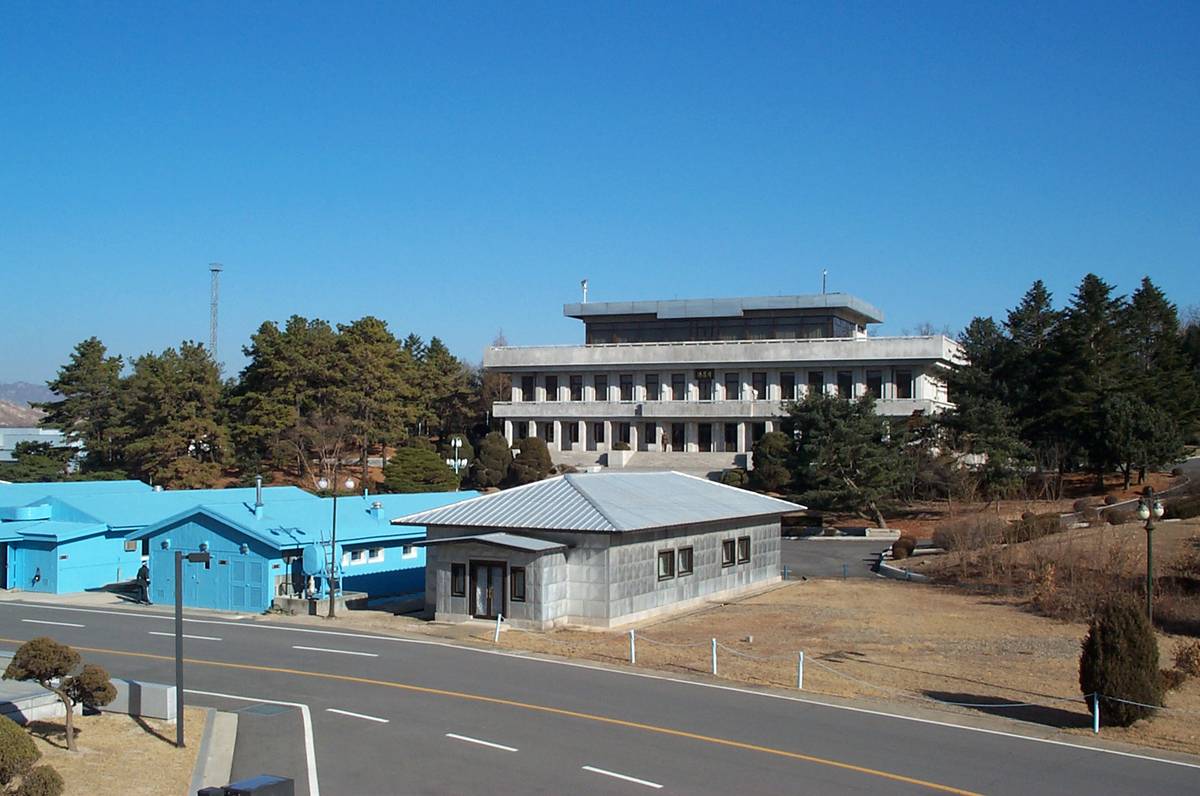 Joint Security Area (JSA) at Panmunjom, within the De-Militarized Zone (DMZ) at the border between North and South Korea