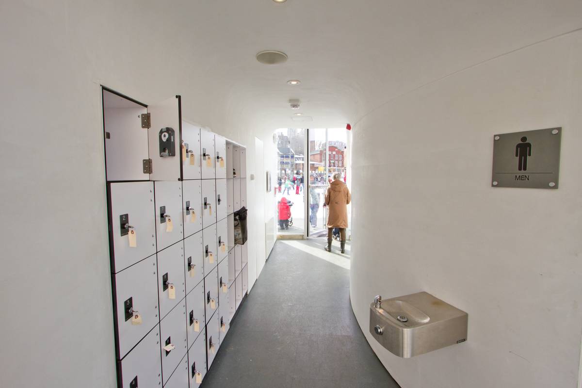 Lockers located within the pavilion serves to make skating as convenient as possible.
