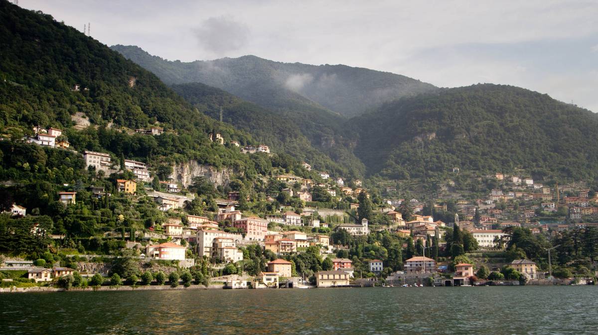 The town of Moltrasio lies gently on the northern shore of Lake Como.