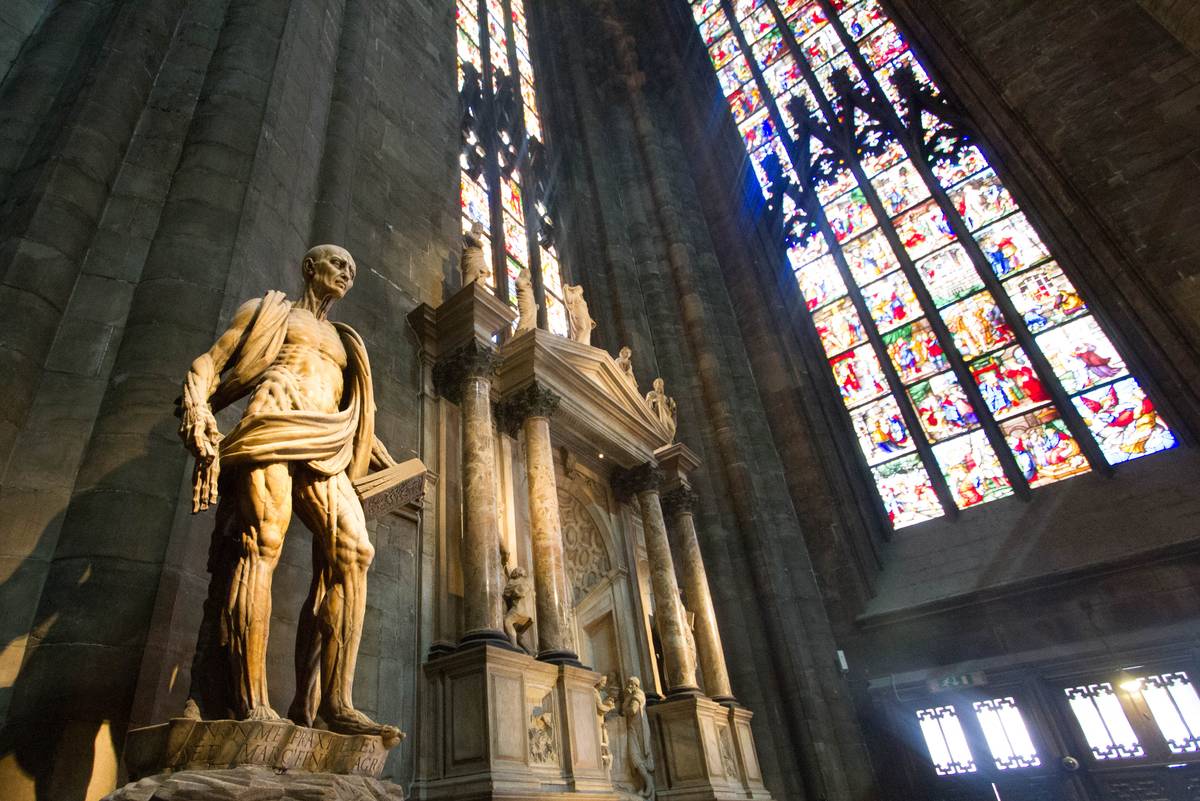 Statue of San Bartolomeo Flayed by Marco d'Agrate.