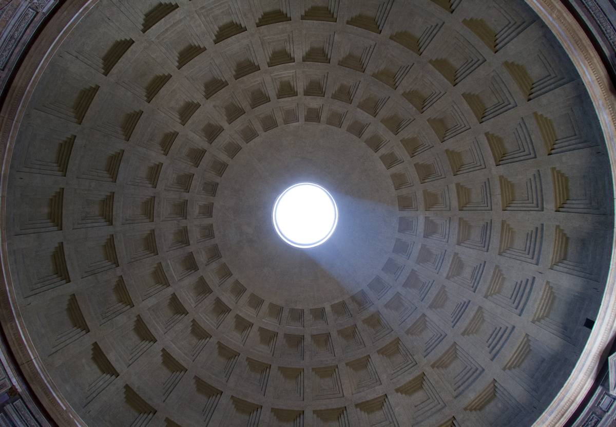 The dome of the Pantheon as seen from inside