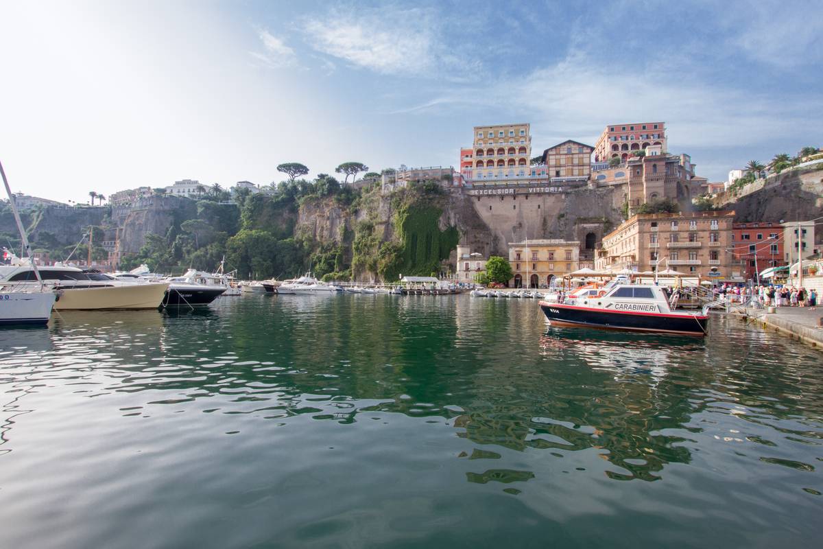 The marina of Sorrento where we took a ferry to the island of Capri