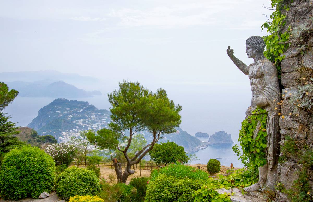 Statue of Emperor Augustus at the top of Monte Solarno