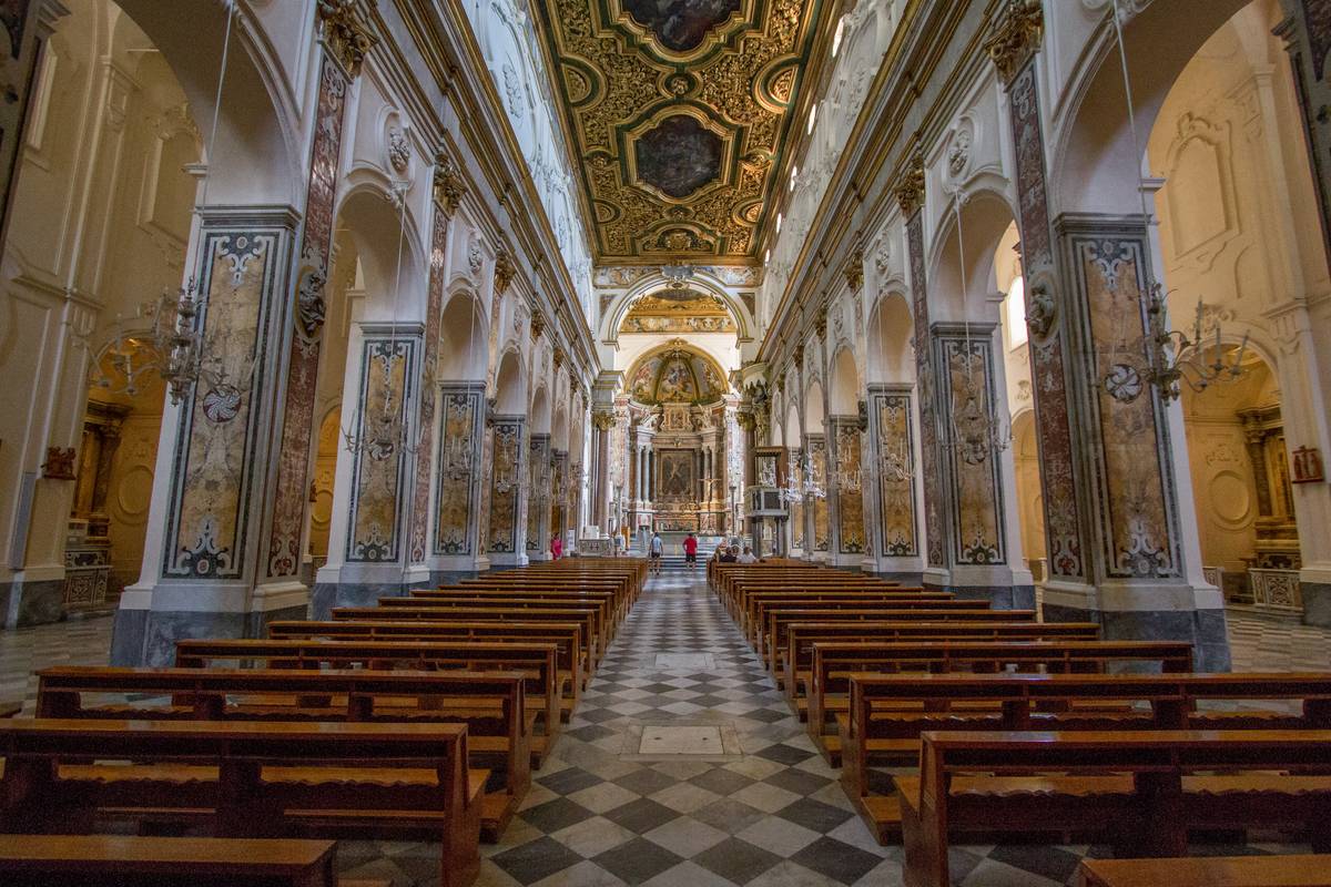 The nave of the Amalfi Cathedral