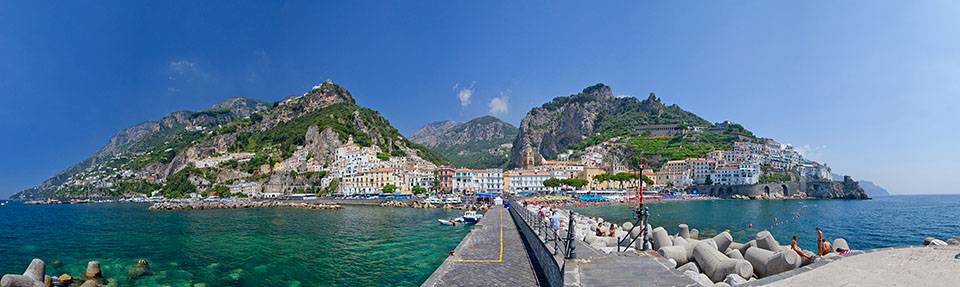 A view of Amalfi from one of the piers, taken from the same location as the [Wikipedia photo](http://en.wikipedia.org/wiki/File:Amalfi_panorama_I.jpg) that excited me