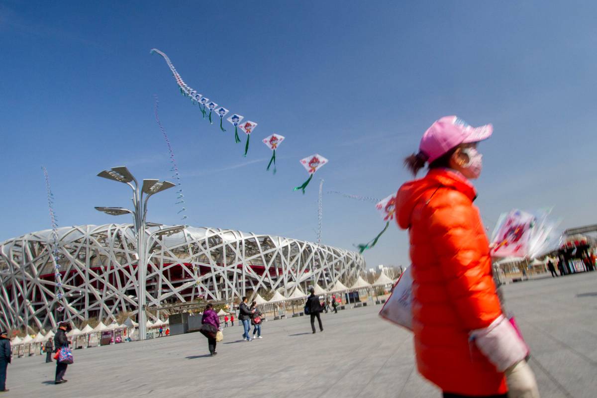 Kite sellers at the Olympic Park.