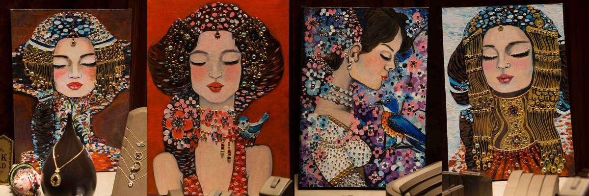 Found these amazing paintings exhibited on the windows of a jewellery shop.