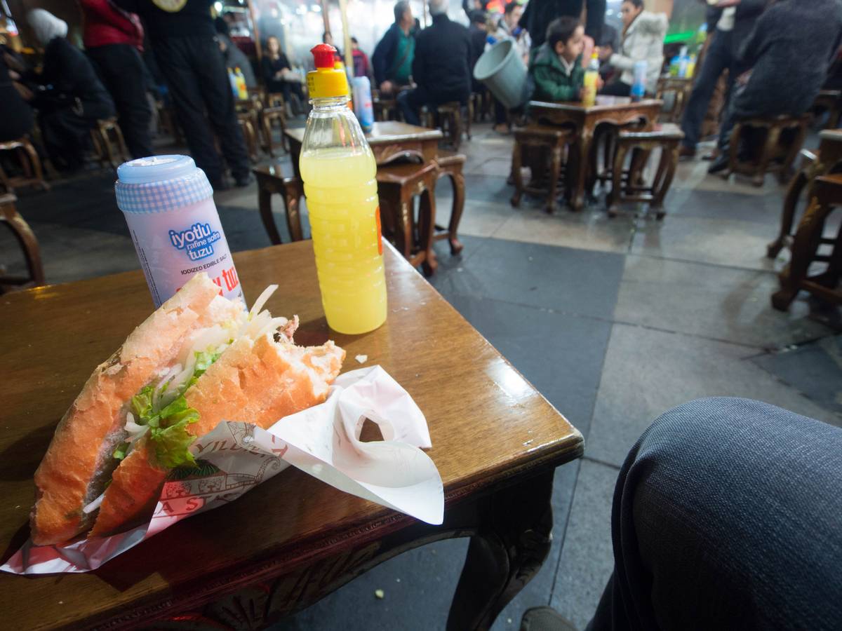 Grilled fish sandwich.