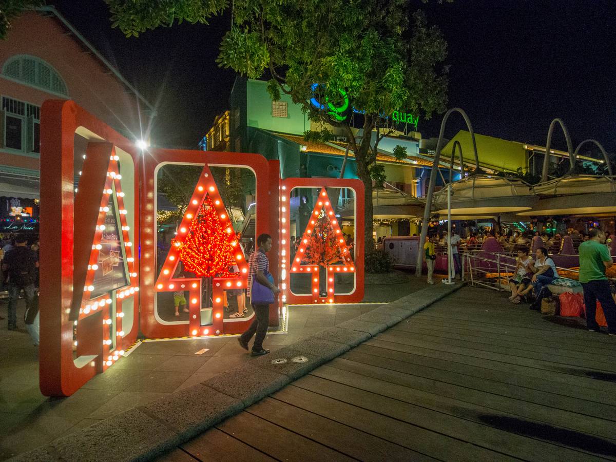 Christmas decorations at Clarke Quay