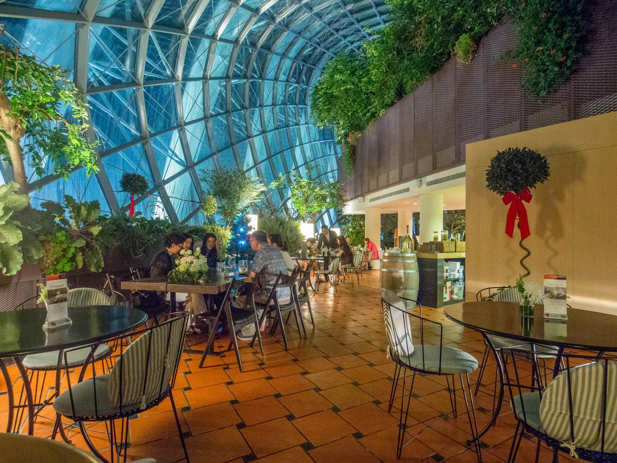 Pollen, a restaurant in the Flower Dome, part of the Gardens by the Bay complex