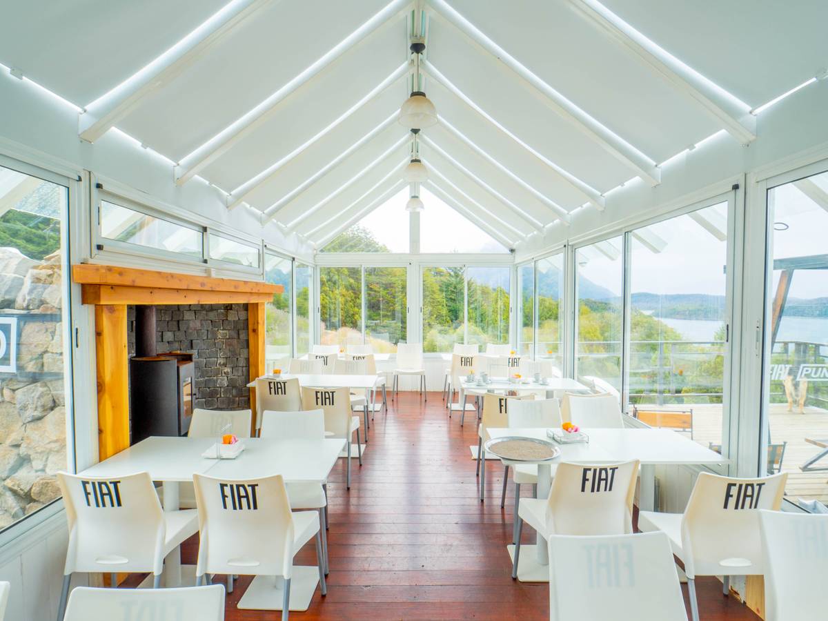 A coffee shop overlooking Llao Llao.