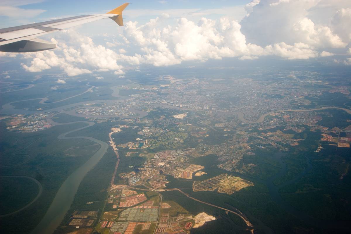 Kuching city from the air.