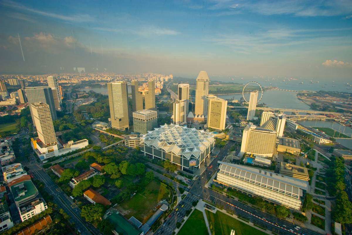 View of Suntec City from the Equinox restaurant