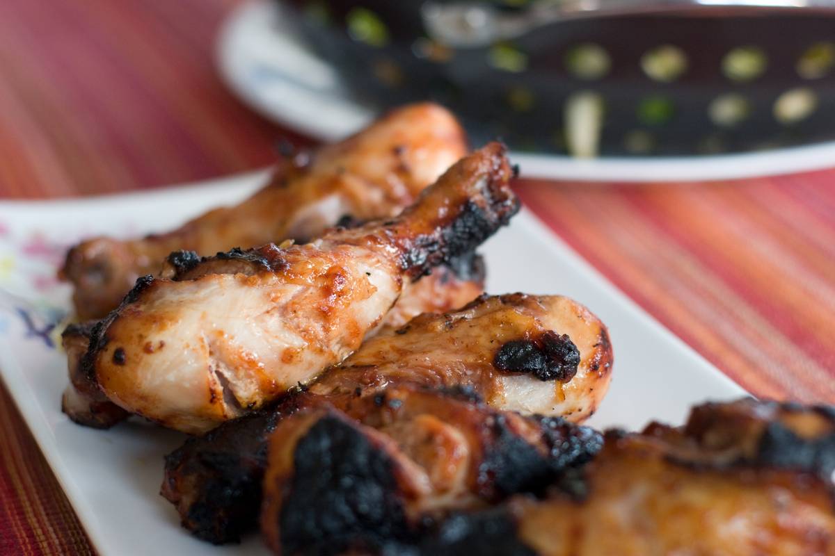 Roasted chicken with a secret sauce the chef wouldn't disclose.