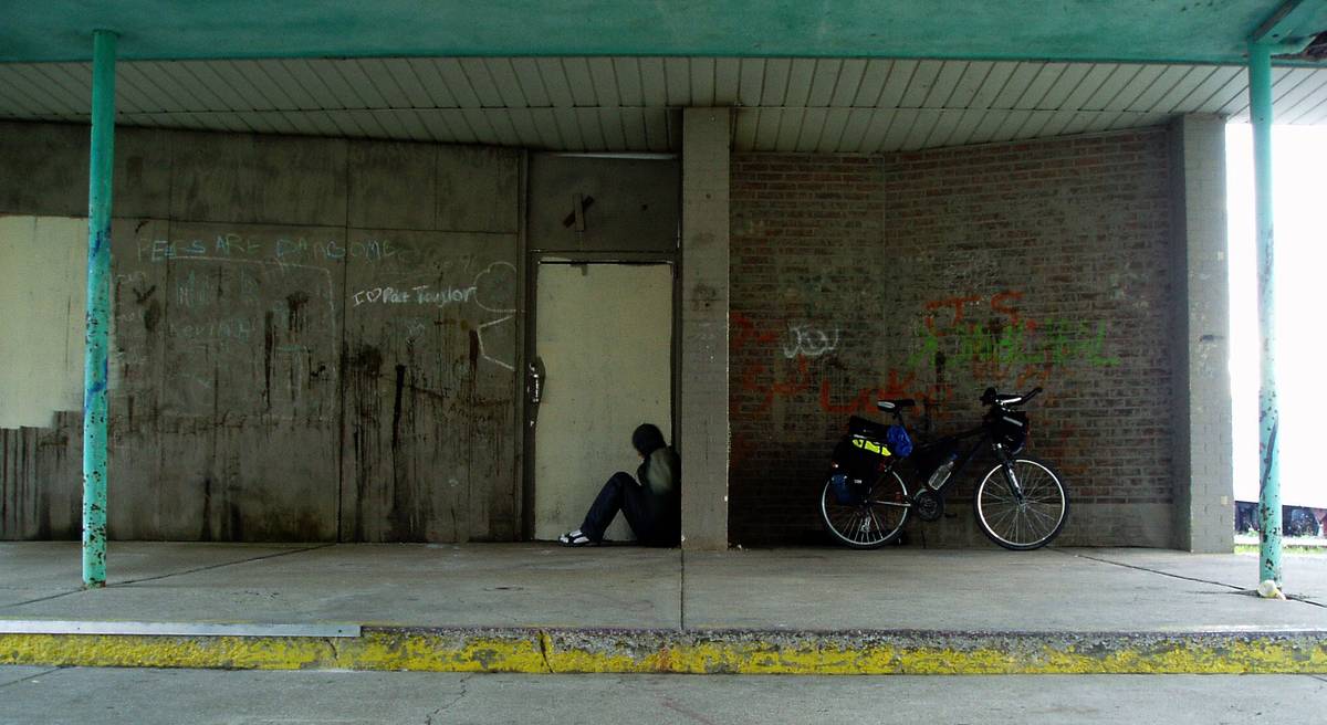 Resting in an abandoned building. A good place to spend the night