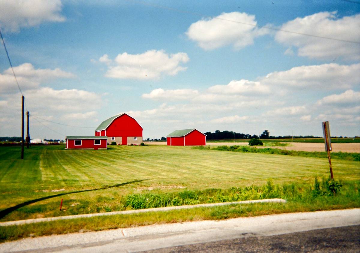 Results from an instant camera can be quite striking. Farmlands outside Leamington