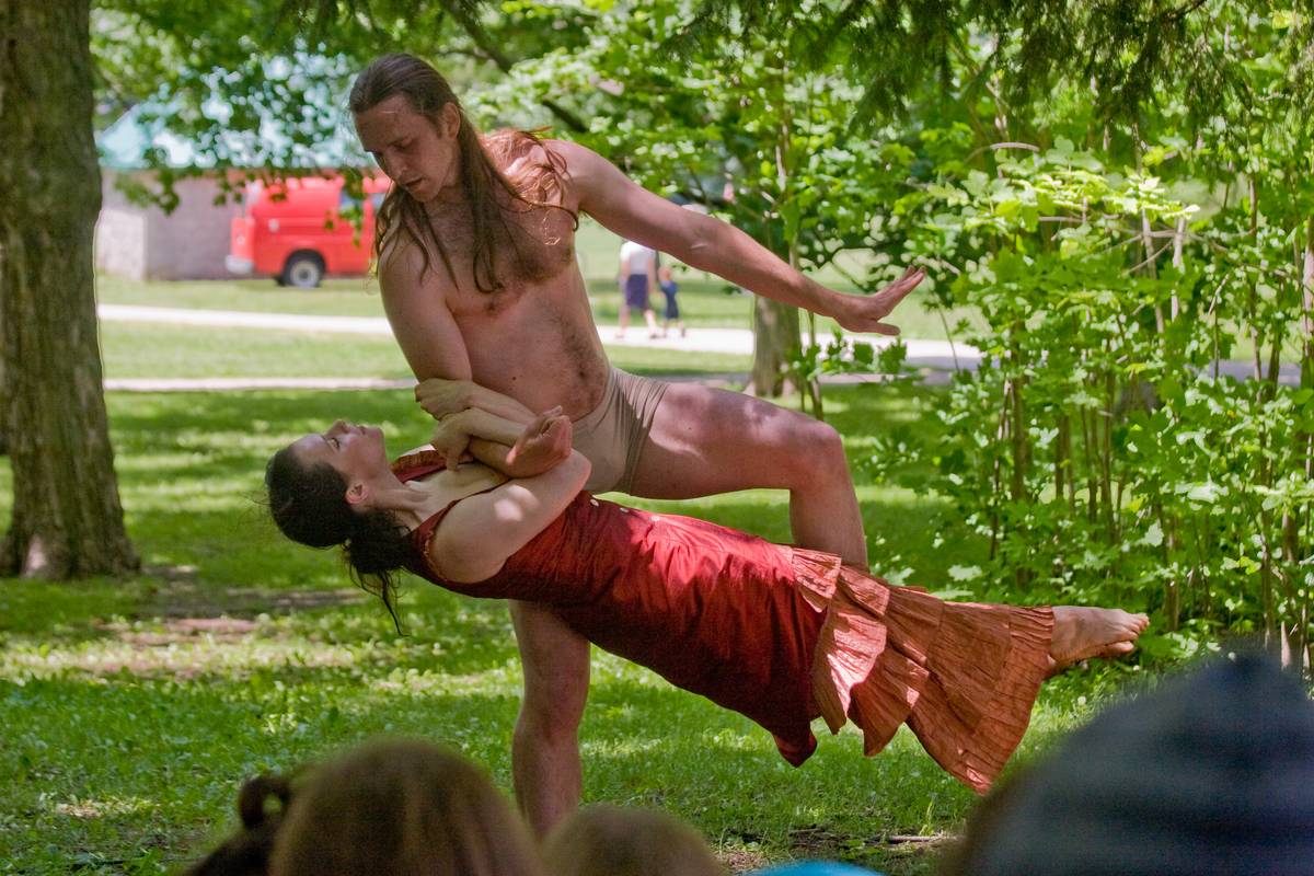 Suddenly Dance Theatre from Victoria, British Columbia performing their signature move.