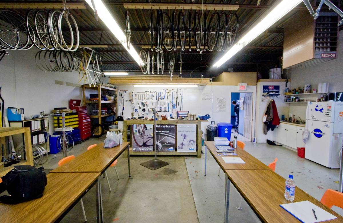 The Park Tool School classroom