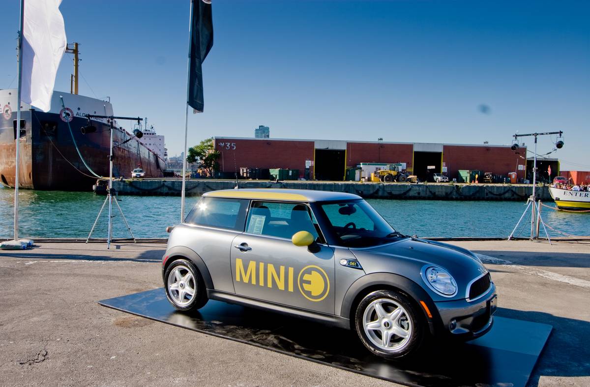 The [MINI E](http://en.wikipedia.org/wiki/Mini_E), a fully electrical version of the MINI.